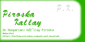 piroska kallay business card